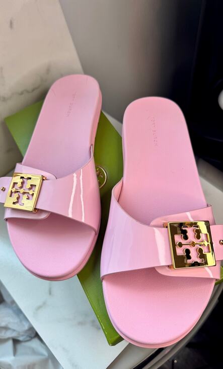 Tory Burch Shoes - Tory Burch - Women's Buckle Slide Pink Patent - 8